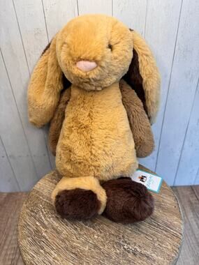 Jellycat Bashful Patchwork Brown Bunny Jellycat Medium Authentic NEW Fast ship